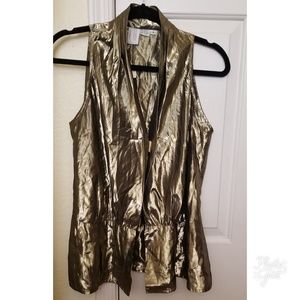 Gold Lamé Vest Top
